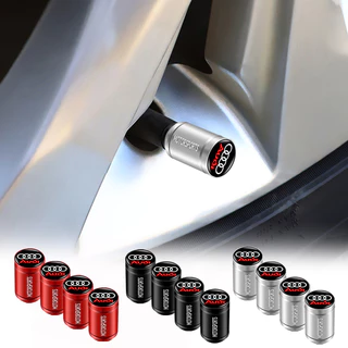 4pcs Tampa De Alumínio Para Pneus De Carro À Prova De Vazamentos Esportiva De Válvula Cilíndrica Protetora Da Haste Audi A3 8P A6 C5 A4 B6 B8 S4 RS4 S5 B9 S3 8V RS3 S6 S8 S2 S7 SQ5 SQ7