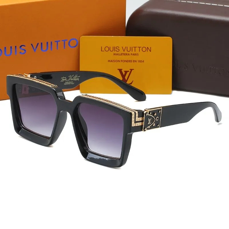 Louis Vuitton LV Novos Óculos De Sol Femininos Retro Vintage uv400 De Luxo  96006 - Escorrega o Preço