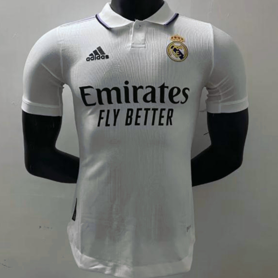 222/23 RM VINI JR Home Player Versão Futebol Jersey Masculino Benzema Camisa Branca De