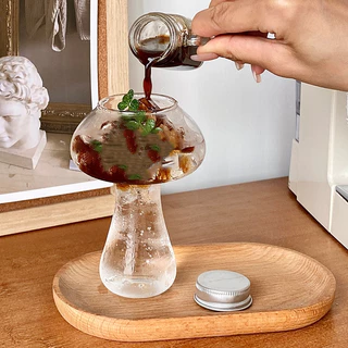 Copos De Cogumelo Fofos , Canecas De Café Criativas , Vidro Para Coquetel , Copo De Bebida De Suco Transparente Fofo