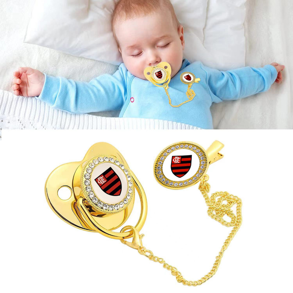 Star Football Padrão Pacifier Bebê/Cartoon Golden Baby Teether Toy