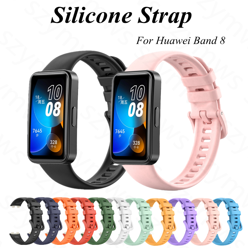 Pulseira Huawei Band 8 Silicone Strap Bracelet De Reposição De Smartwatch Relógio Inteligente 3D Filme Protetor De Tela Cheia