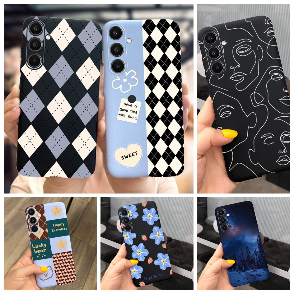 Para Samsung Galaxy A34 A54 5G Case 2023 Novos Padrões De Moda Capa Protetora De Costas Macia Casing Matte Shel