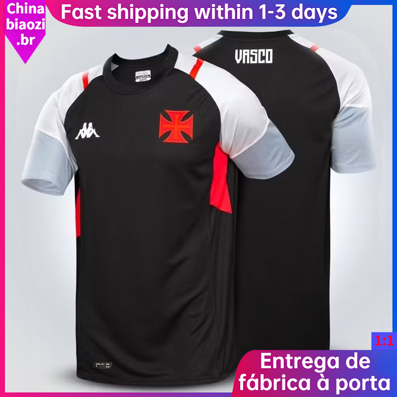 2023/2024 Nova Vasco da Gama WSKDJM Camisa Preta De Futebol Uniforme De Treinamento Pré-Jogo De Alta Qualidade Tailandesa Versão 1 : 1 Personalizada Masculina Camiseta chinabiaozi.br