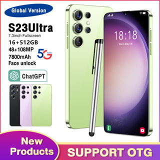 Smartphone S23 Ultra 5G 7,3 Polegadas Tela Cheia 16 Gb De RAM + 512 ROM Dual Sim Standby Reconhecimento Facial GPS OTG