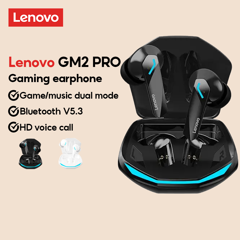 Lenovo Fone de Ouvido GM2 Pro sem Fio, Bluetooth 5.3, Chamadas em Alta  Definição, Headset com Microfone para Jogos, Modo Duplo, Baixa Latência,  Original - AliExpress