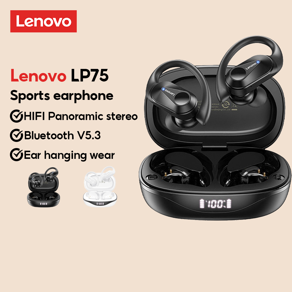 Lenovo LP75 Fone de ouvido bluetooth qualidade de som HD com microfone ...