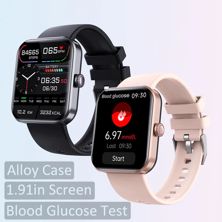 2023 Glicose No Sangue Açúcar Pressão De Oxigênio Relógio Esportivo Smartwatch Para Homens 1 91 Polegadas Tela Monitoramento Da Temperatura Corporal Mulheres
