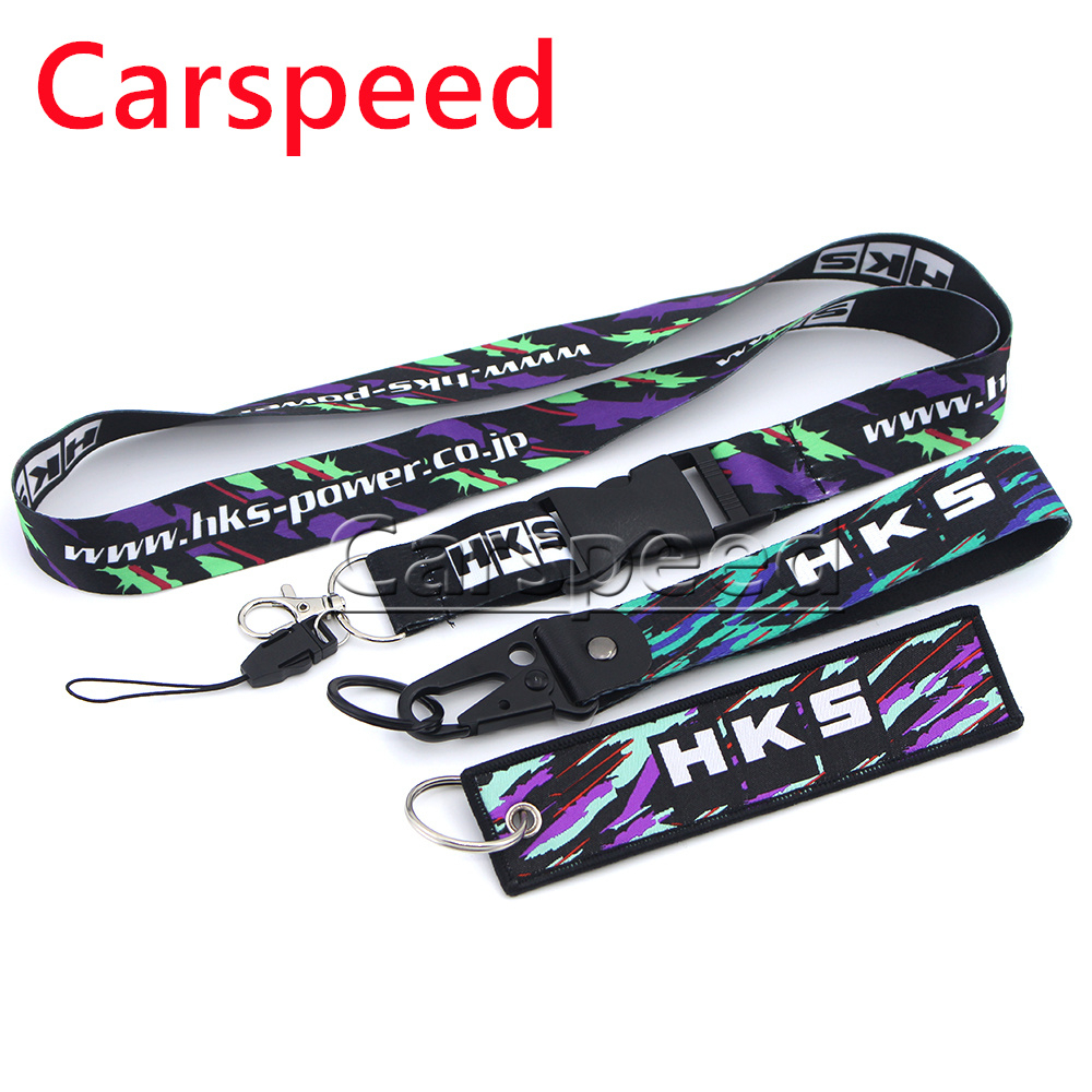 1PCS JDM Racing Style HKS Power Removable Lanyard Car Keychain Porta-Chaves De Trabalho Móvel De Liberação Rápida