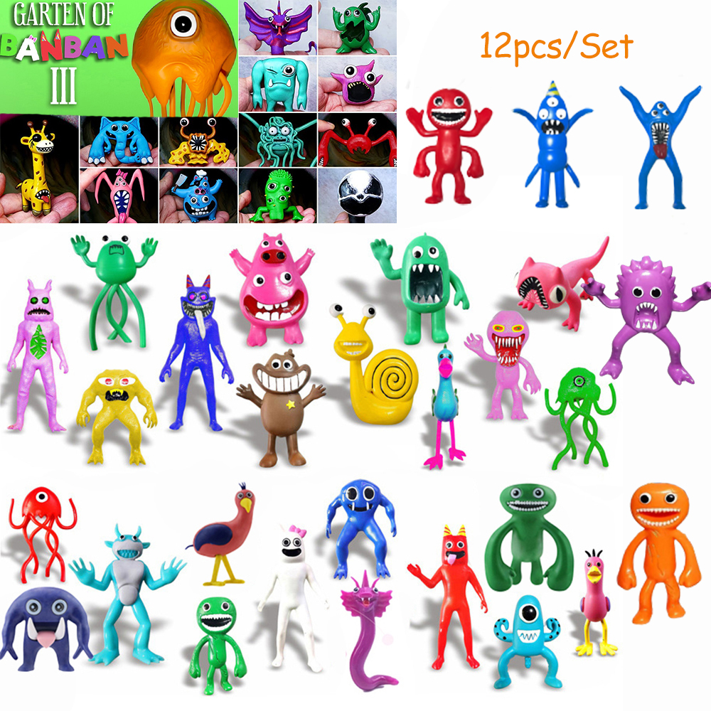 12pcs/Set Garten of Banban Action Figure Toys Brinquedos Modelo De Jogo Em PVC Bonecos Presentes De Aniversário Para Crianças