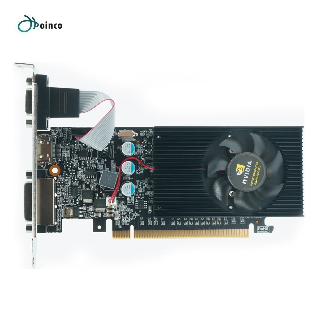 GT730 2GB DDR3 Placa Gráfica Para Jogos De Computador De Alto Desempenho Com Ventilador De Resfriamento Cartão De Memória De Vídeo De Baixo Ruído HOINCO