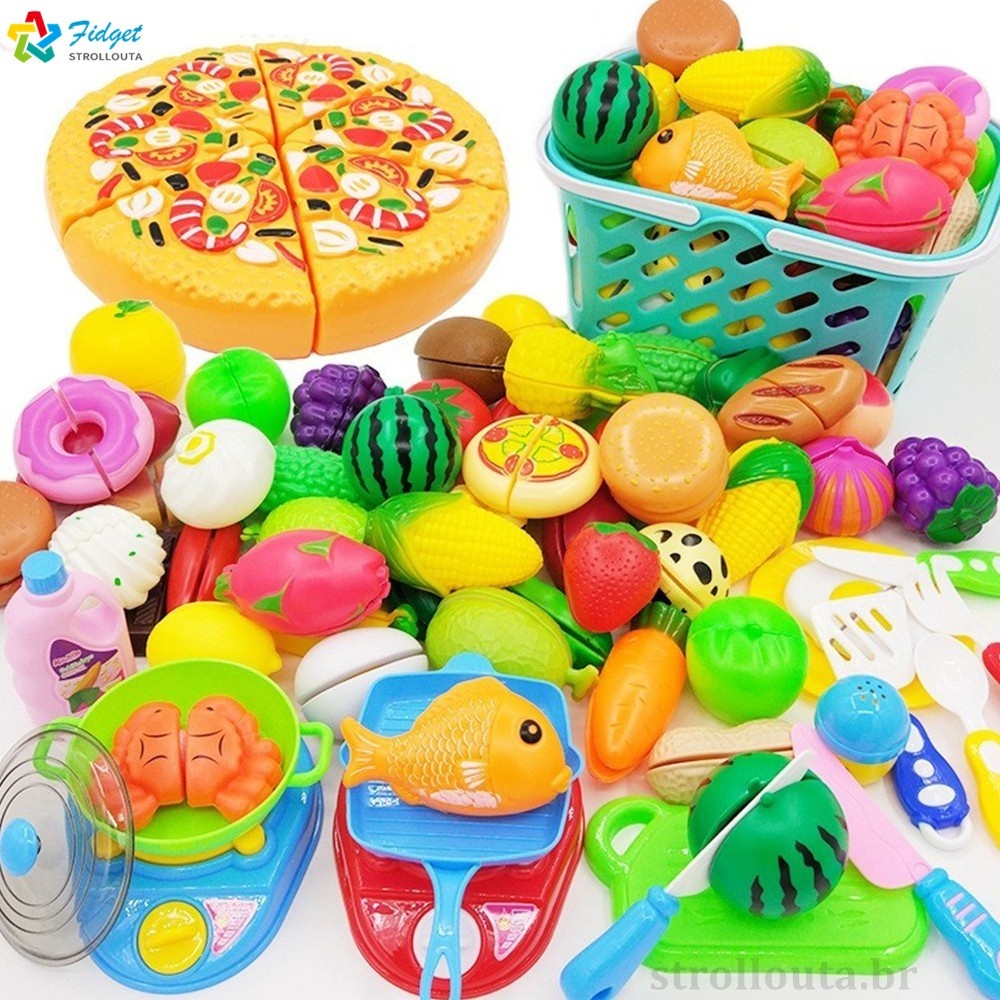Brinquedos de cozinha para crianças, conjunto de jogo de batatas fritas,  hambúrguer de comida rápida, presente educacional para crianças - AliExpress