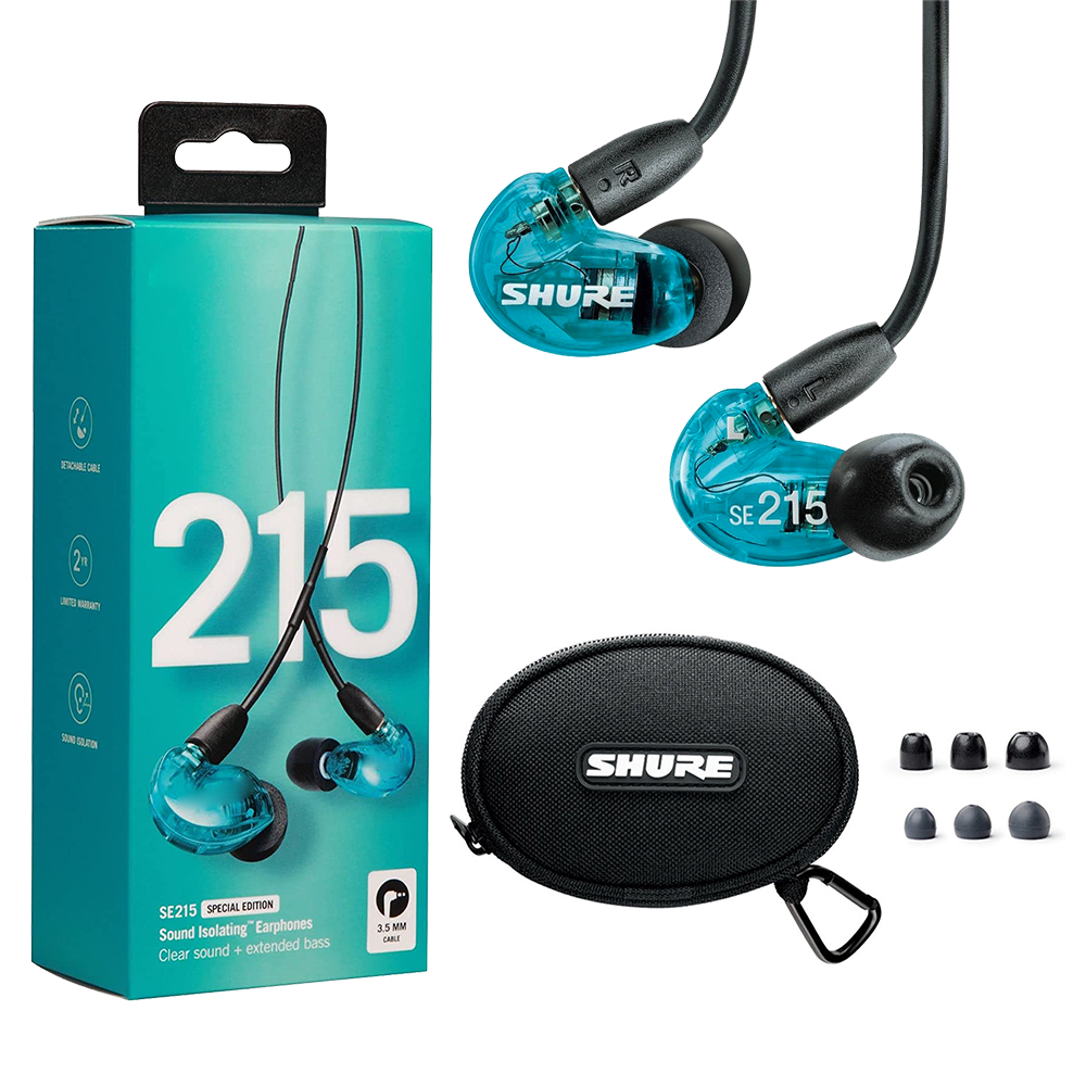 Shure SE215 Fones De Ouvido Isoladores De Som Com MicroDriver