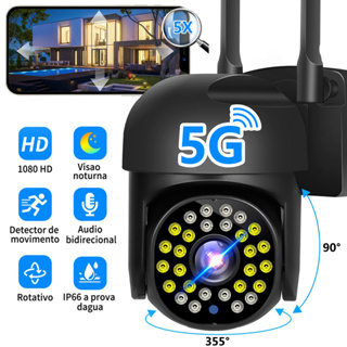 2NLF 5G & 2.4G Camera de segurança Wifi Externa  Hd Wifi Para Exterior 4MP  Com 28 LEDs