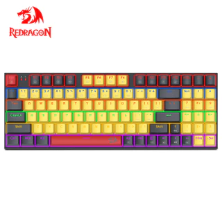 REDRAGON K866 Rainbow USB Teclado Mecânico De Jogo Com Fio Azul 94 Chaves Gamer Para Computador PC Portátil