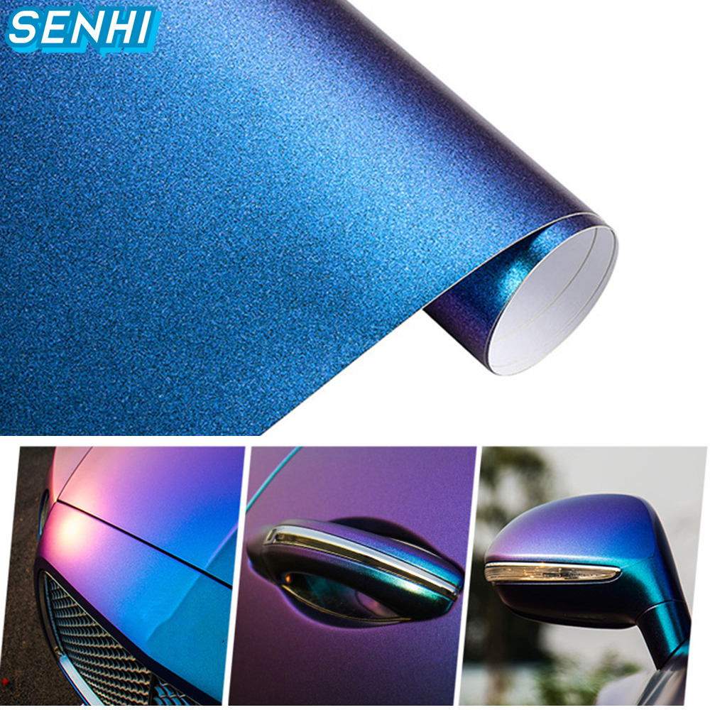 1 Rolo De 30x100cm Camaleão Pérola Azul A Púrpura Película De Coloração De Vinil À Prova D'água Autocolantes De Carro Brilhantes Mate Para Decoração De Motocicletas