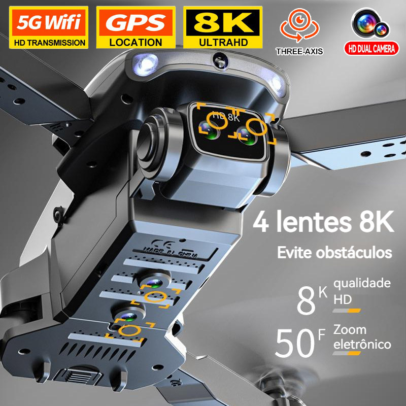 4 Câmeras Dji X9PRO drone GPS 5G Transmissão De Imagem 5000 Metros Controle Remoto 8K Fotografia Aérea De Alta Definição Automático Para Evitar Obstáculos