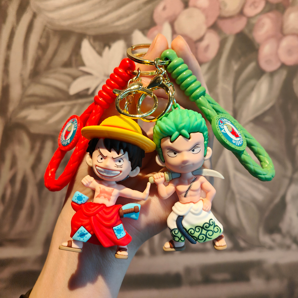 1 Pc Porta-Chaves Anime One Piece Doll Trançado De Corda Luffy Zoro Mochila Estudantil Pingente Carro Festa De Aniversário Para Crianças