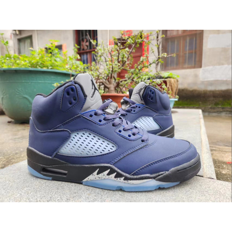 2023novo Estoque Pronto Air Jordan 5 Retro Dark Blue Sapatos Masculinos AJ5 Sneakers De Basquetebol