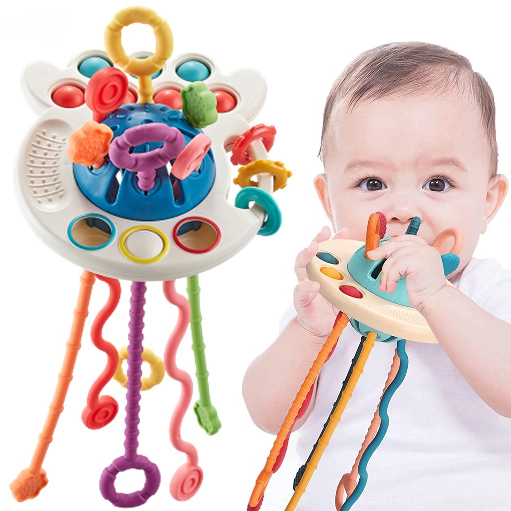 Brinquedos Sensoriais Para Bebês Montessori Pull String Interativo ...