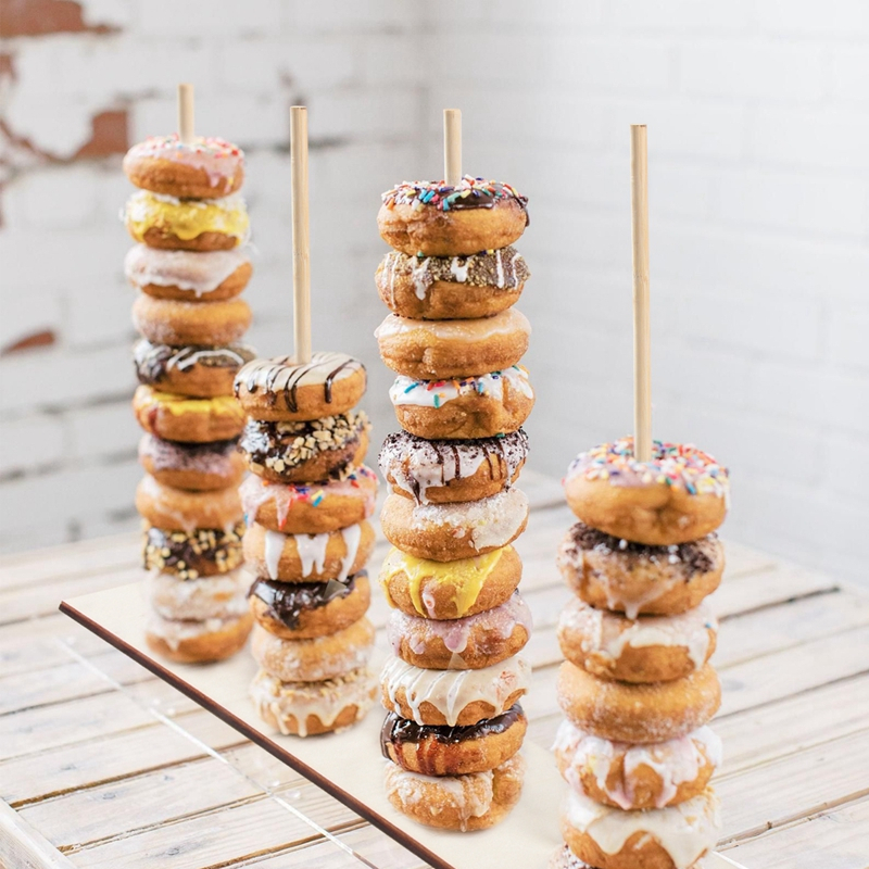 Huiran Suporte De Donuts De Madeira Mesa Para Decoração De Festas