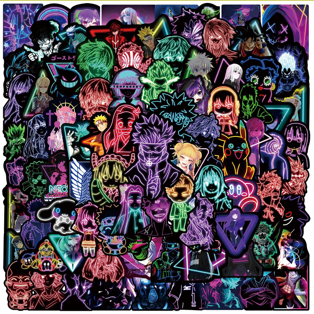 100/50PCS Adesivos Neon Mix My Hero Academia Grafite Crianças Carros Computador Telefone Bicicleta À Prova d'Água