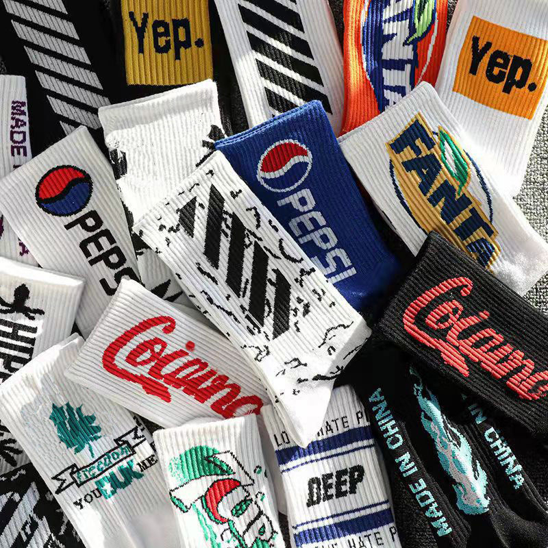 Meia De Moda meias cano alto Esportivas Algodão