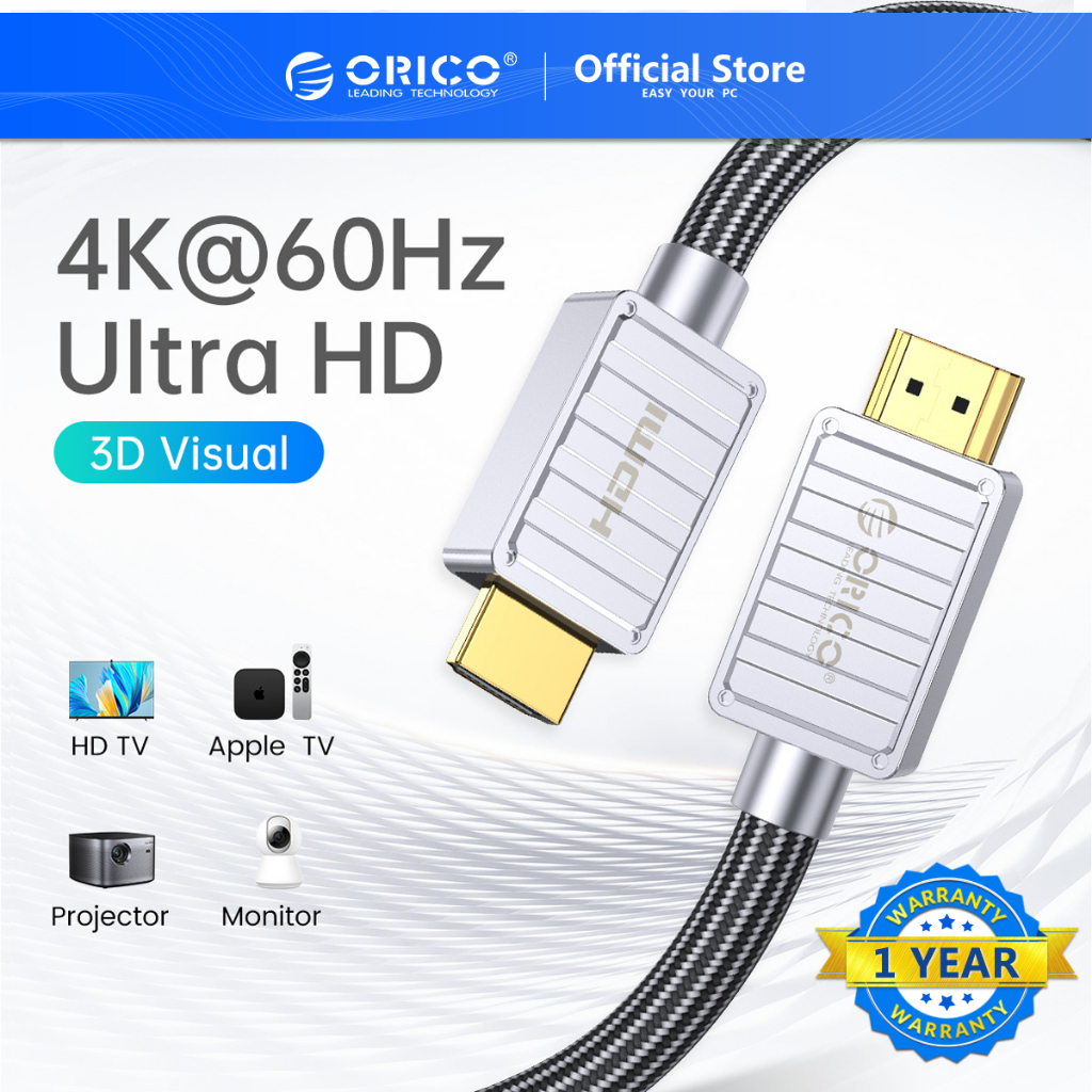Cabo HDMI ORICO 2.0 De Alta Velocidade 18Gbps 4K 3D 1080P Cabele Macho ...