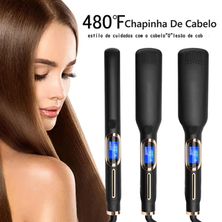 480°F Chapinha De Cabelo Cerâmica Prancha de Cabelo Profissional display de cristal líquido alisador de cabelo Bivolt