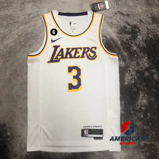 Homens Los Angeles Lakers 3 Anthony Davis White Basketball Player Jersey