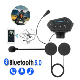 Bt Capacete Da Motocicleta Fone De Ouvido Sem Fio, Kit Mãos Livres Bluetooth Estéreo Chamada, Portátil À Prova D 