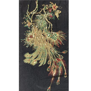 50 * 30CM 3D Flower And Birds Lace Applique Sequins Bordados Peacock Patches Para Colocar Vestidos Patch De Costura Vestido De Casamento