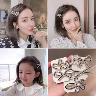 Conjunto De Folha De Ferro Coreano , Pérola , Incrustação De Diamante , Clipe De Borda Franja Feminino , Acessório De Ca