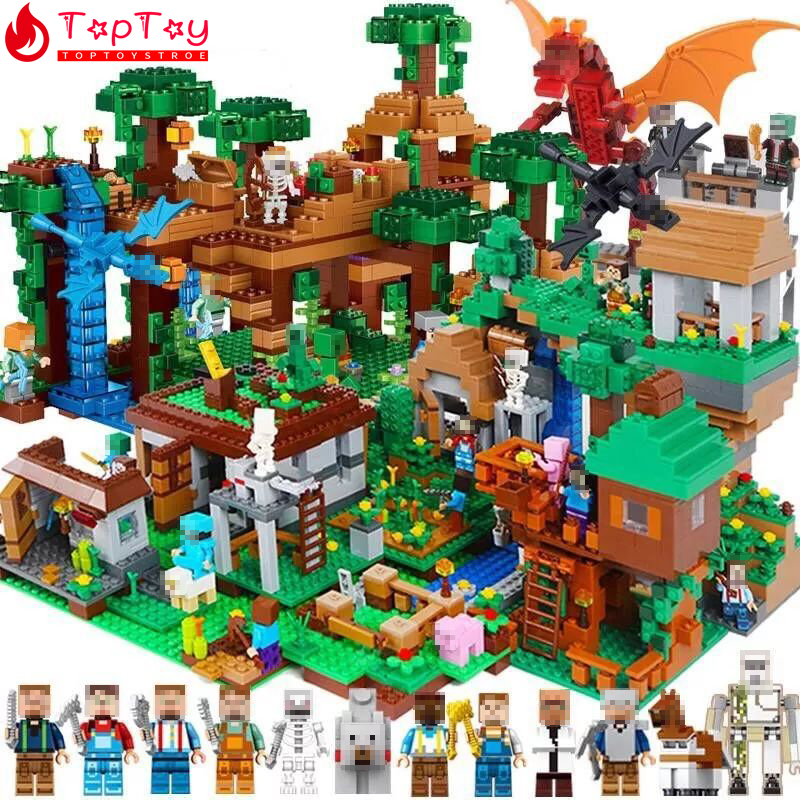 700 Peças Meu Mundo Série Brinquedos educativos infantis Conjunto de casas de aldeia Brinquedo Blocos de construção Modelos para crianças presente de aniversário