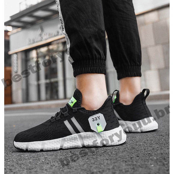 Moda Clássica Tênis De Corrida Esportiva Masculino E Feminino Material Ultraleve Leve Respirável Branco/Preto Tamanho 36-45