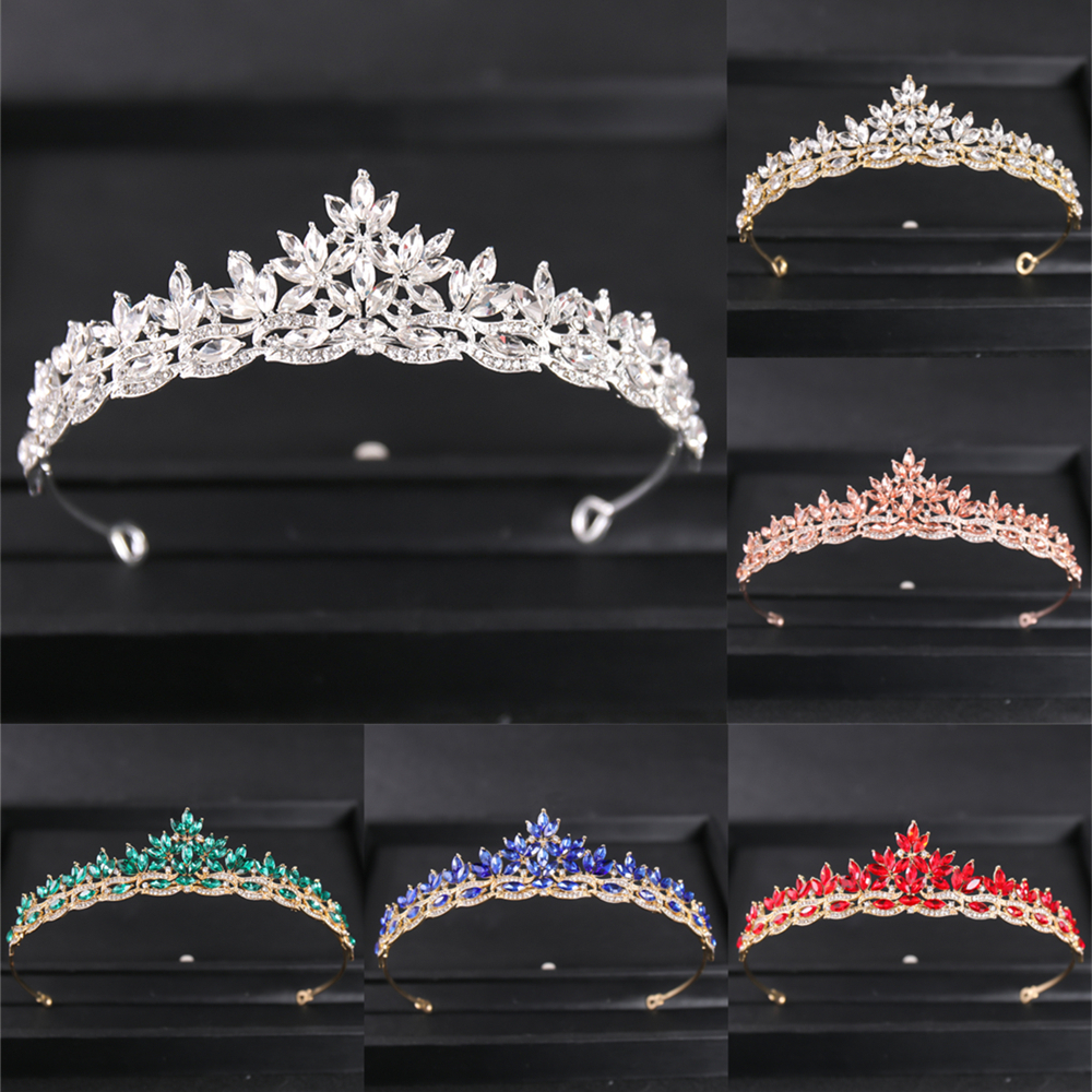 Diadème Mariée Venus Bijoux - Cristal Strass, Fait Main, Plaqué Argent, Couronne Fleur Prom Mariage T948