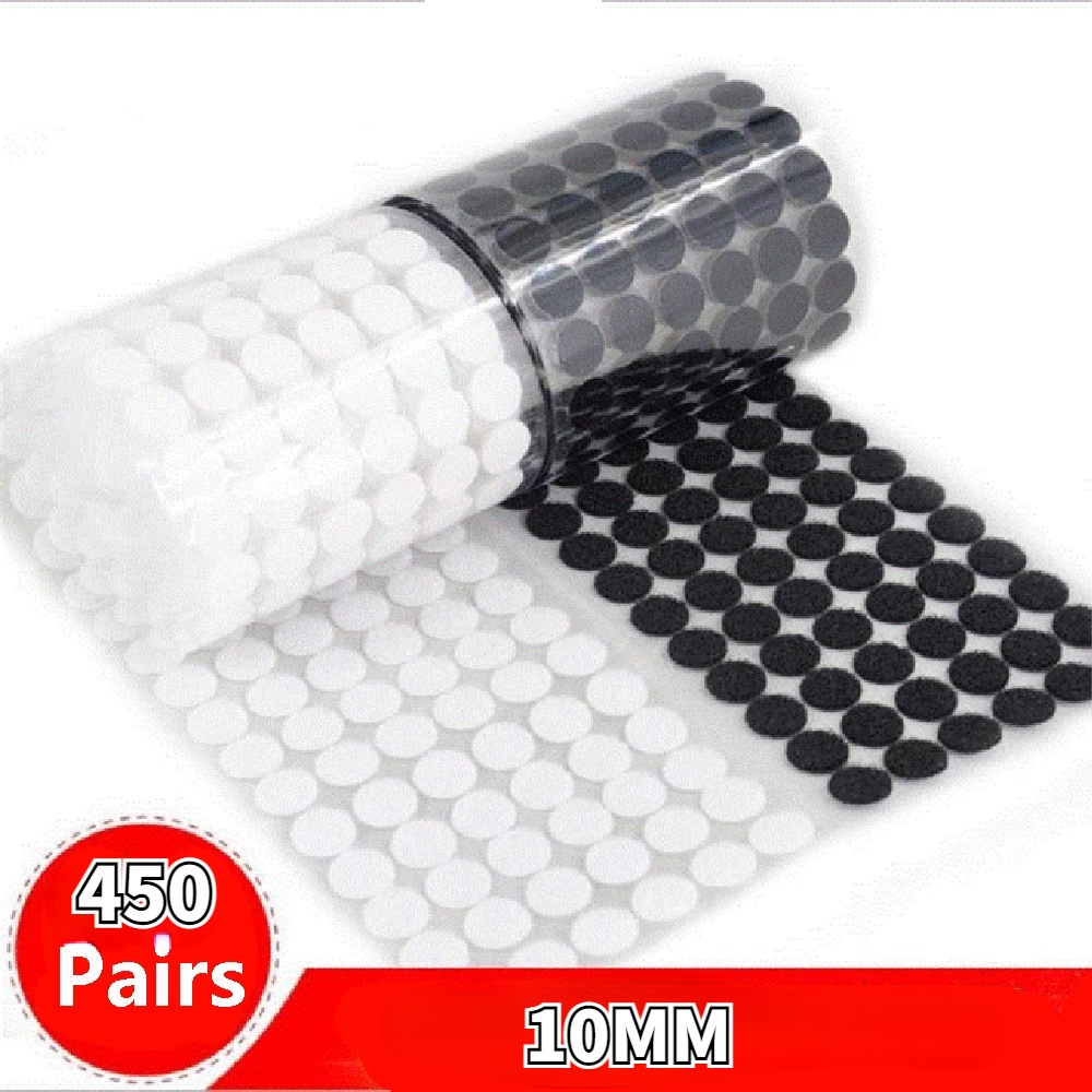 450 Pares 10mm Dupla Face De Velcro Ultra-Thin Mesh Transparente DGE