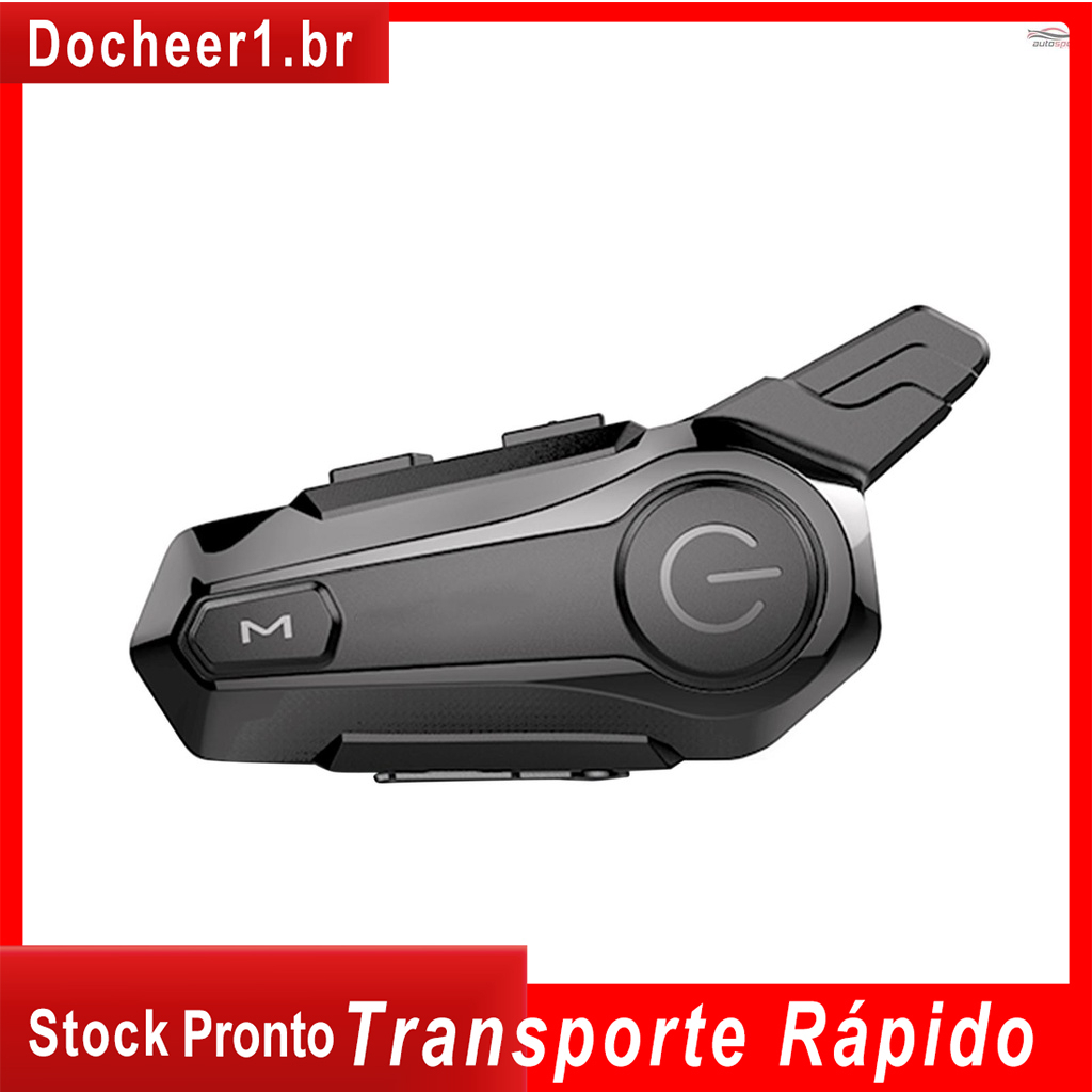 Kiboule Capacete de motocicleta V6 Pro 1200M Duplex interfone fone