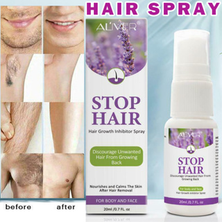 20ml Stop Hair Growth Inhibitor Spray Inibidor De Crescimento Natural Sem Dor Para Rosto E Corpo
