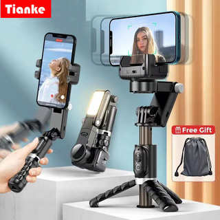 360 ° Estabilizador Telefônico 4 Em 1 Gimbal Com Controle Remoto Sem Fio , Luz De Preenchimento E Tripé-Perfeito Para Bastões Selfie Portáteis Ou De Mesa Suportes Telefônicos Rotativo