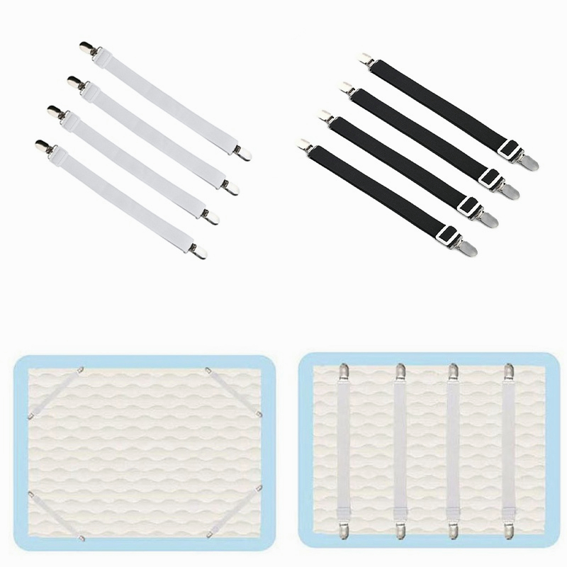 4 Peças Grampos Elásticos Antiderrapantes para Suporte de Colchão e Fixação de Lençol e Cobertor