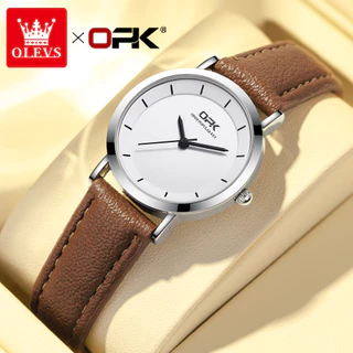 OLEVS Relógio Feminino De Couro À Prova D 'Água Original Estilo Coreano Casual Quartz 8122