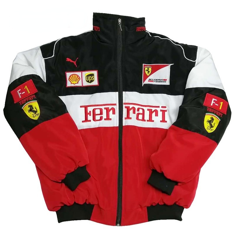 F1 Ferrari Racing Cycling Bordados De Corrida Motocicleta Jaqueta Mulher Homem
