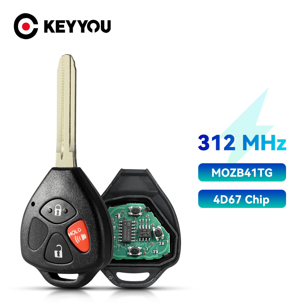 312Mhz Controle Remoto Da Chave Do Carro 3 Botões Para Toyota Hilux ...