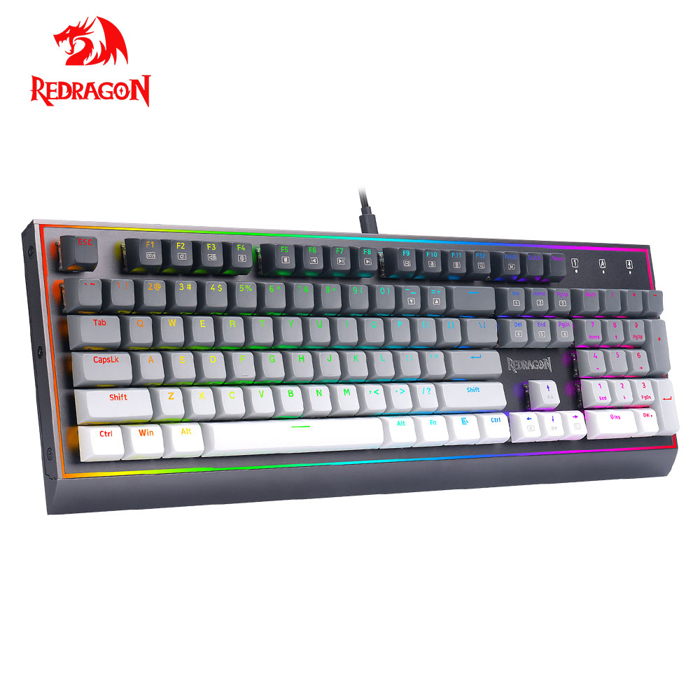 Teclado para PC, teclado mecânico de duas cores para jogos de digitação  para computadores