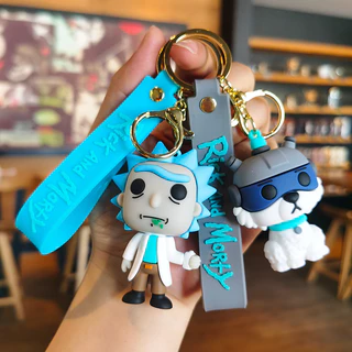1 Pc Anime Rick E Morty Doll Keychain Mochila Infantil Pingente Porta-Chaves Carro Brinquedo De Aniversário
