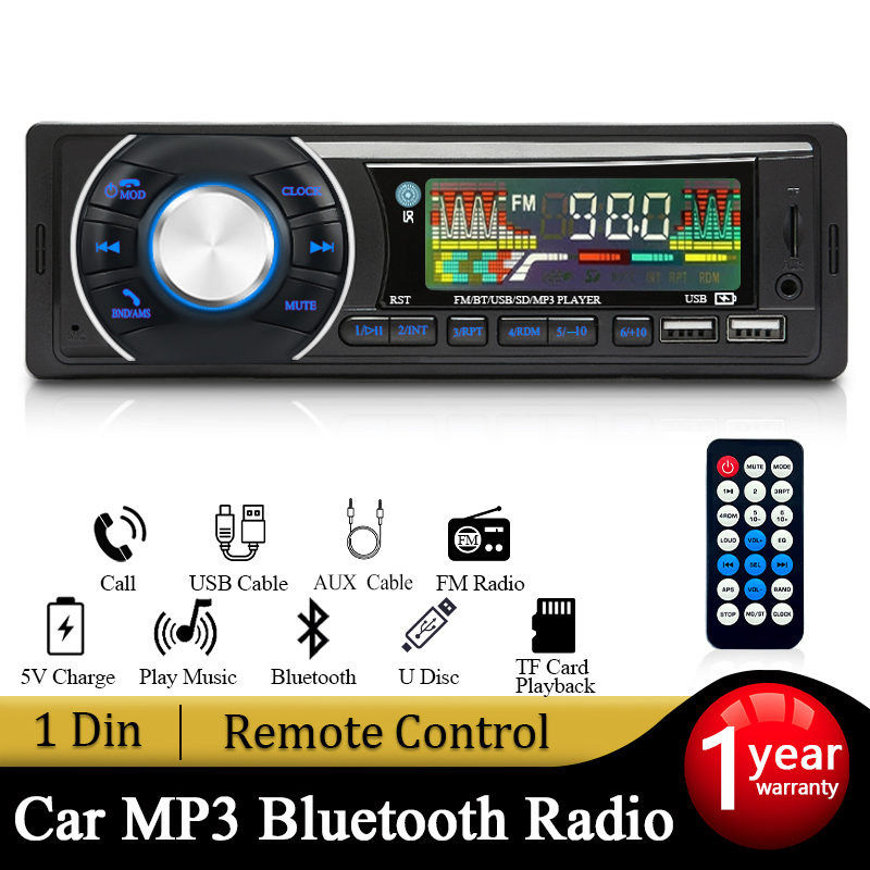 1 DIN Bluetooth autoradio met Carplay en Android Auto - 7 inch HD