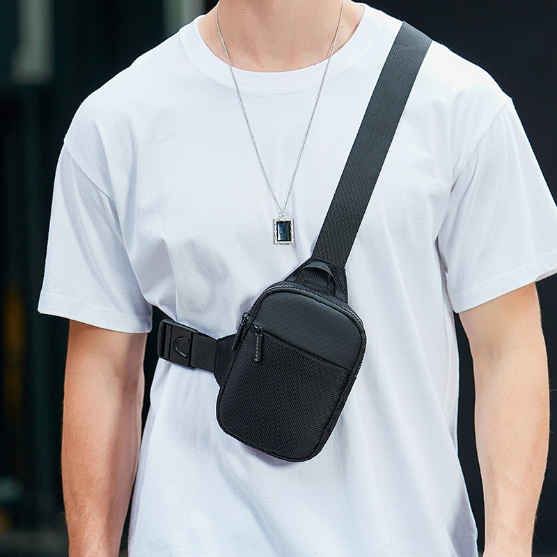 Moda Homem Simples Saco De Telefone Sling Cintura Mini Ombro Nylon Unisexo