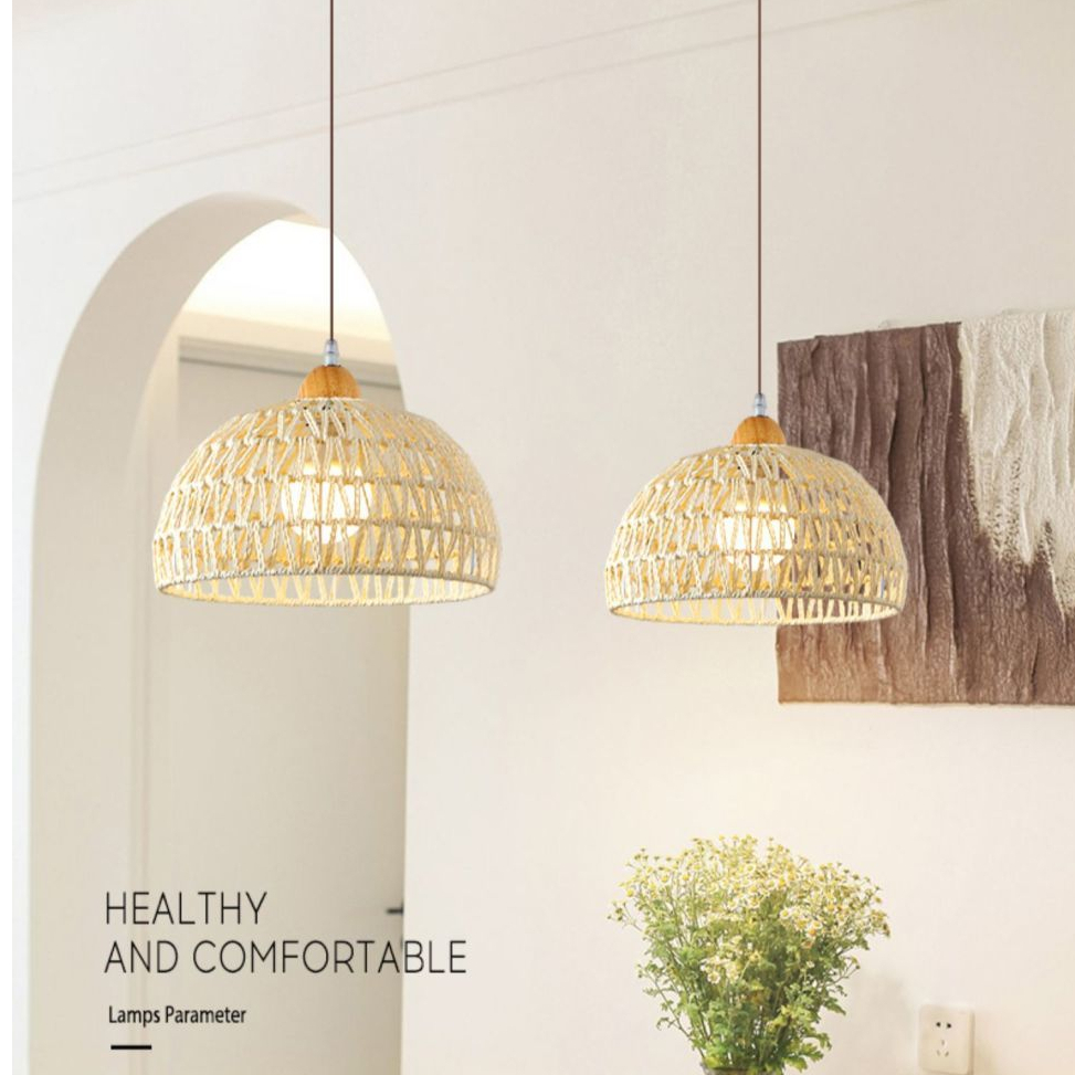 Rattan Pendant De Teto Sala De Jantar Rattan Pendente Rustico Luminaria