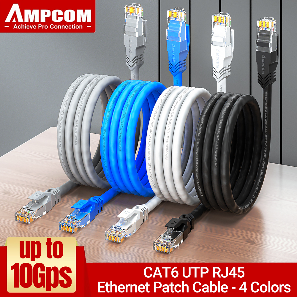 Cabo De Rede AMPCOM Ethernet RJ45 , CAT6 Lan UTP CAT6 RJ45 Patch para ...